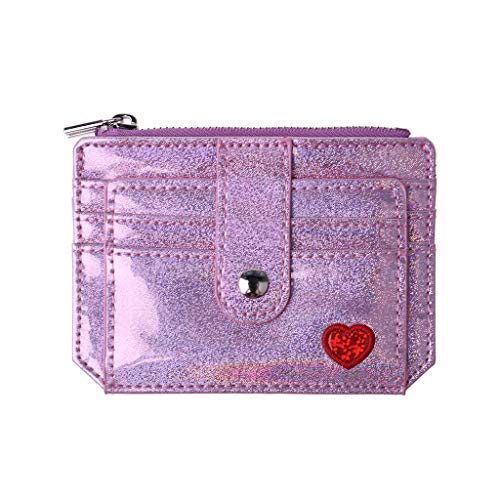 MEIBAOGE Holographic Wallet ID Geld Kreditkartenetui Pocket Case Business Führerschein Organizer für Frauen Mädchen,Geldbörse Geldbörse-Rosa von MEIBAOGE