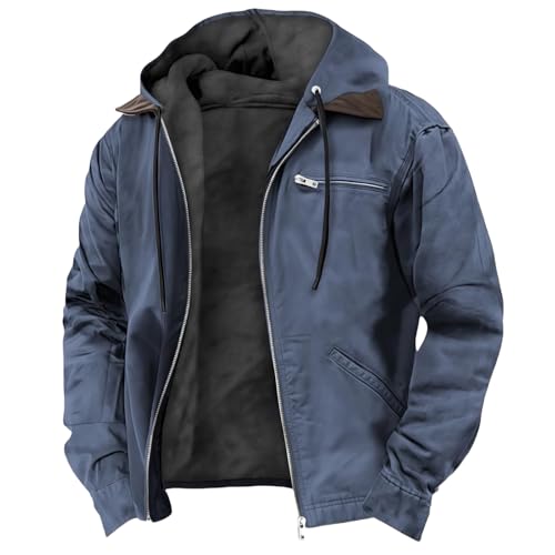 MEIION glanzberg mode Stilvolle Jacke für Herren - Dietrich Winterjacke Herren - Warme Fleecejacke mit Kapuze, Winddichte Softshelljacke für Outdoor, Übergangsjacke Einfarbig mit Reißverschluss MEIION glanzberg mode Stilvolle Jacke für Herren - Dietrich Winterjacke Herren - Warme Fleecejacke mit Kapuze, Winddichte Softshelljacke für Outdoor, Übergangsjacke Einfarbig mit Reißverschluss von MEIION