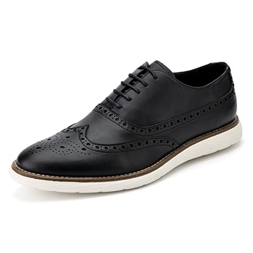 MEIJIANA Herren Oxfords Schuhe Herren Schnürhalbschuhe Leder Freizeitschuhe für Herren Business Schuhe Herren, Schwarz-01, 43 EU (10 UK) von MEIJIANA