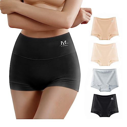MEIYATING Jungen-Shorts, Unterwäsche für Damen, hohe Taille, Baumwollhöschen, Stretch-Slips, 4 Stück, Mehrfarbig, 4 Stück, XL MEIYATING Jungen-Shorts, Unterwäsche für Damen, hohe Taille, Baumwollhöschen, Stretch-Slips, 4 Stück, Mehrfarbig, 4 Stück, XL von MEIYATING