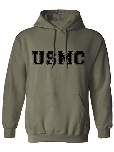 MELARQT USMC Athletic Marines Hooded Sweatshirt in Military Grün, military green von MELARQT