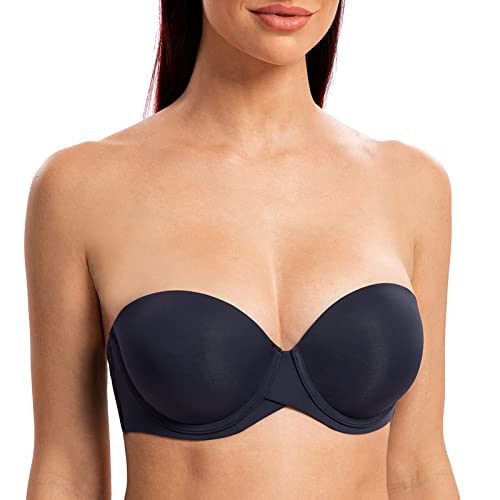 MELENECA Damen Push-Up Trägerlos BH - Bügel BH mit geformte Cups Navy Blue 90E von MELENECA