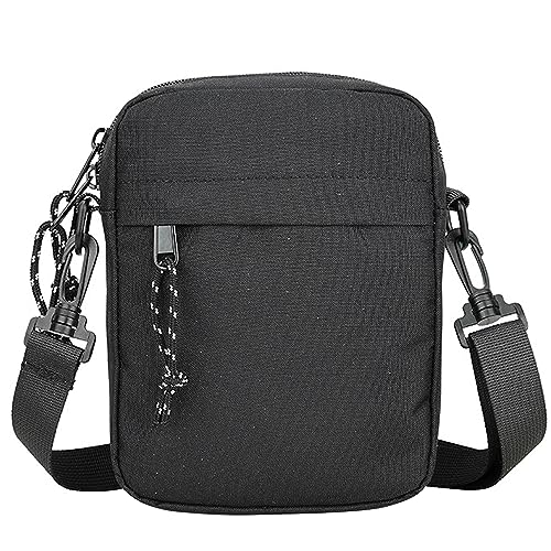 MEMOFYND 1 stück Herren umhängetasche, Mini Handytasche, Messenger Gürteltasche, schwarze Freizeittasche, geeignet für Pendler, Sport von MEMOFYND