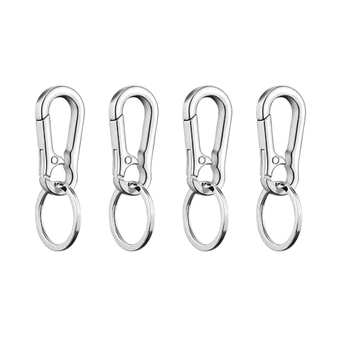 MEMOFYND 4 Stück Metall-Schlüsselanhänger, Hummerhalter, Taschen-Schlüsselanhänger, Abnehmbare Schlüsselanhänger, Herren-Schlüsselanhänger Mit Schlüsselring (Silber) von MEMOFYND