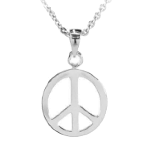 MENDOZZA Peace Halskette Damenkette Frieden Anhänger Boho Style 925er Sterling Silber 50 cm (Silber, 50.00) von MENDOZZA