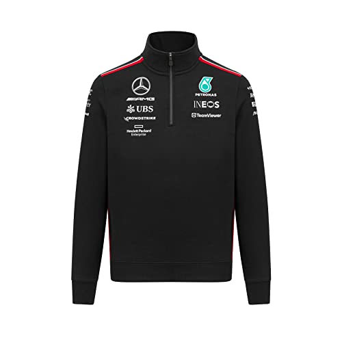 MERCEDES AMG PETRONAS Formula One Team - 2023 Team-Sweatshirt mit 1/4-Reißverschluss - Schwarz - Männer - Größe: S von MERCEDES AMG PETRONAS