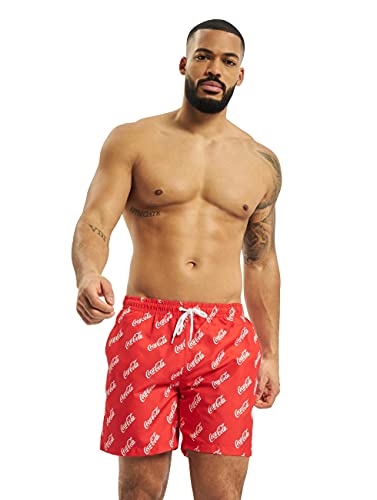 Merchcode Herren MC530-Coca Cola Logo AOP Swimshorts Badehose, red, S von MERCHCODE