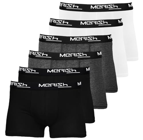 MERISH Boxershorts Herren 8er/12er Pack S-5XL Unterwäsche Unterhosen Männer Men Retroshorts New (S, 206a 6er Set Mehrfarbig) von MERISH