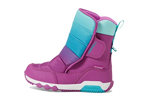 Merrell Free Roam Puffer Waterproof Snow Boot, Berry/Turq, 2 US Unisex Big Kid von MERRELL