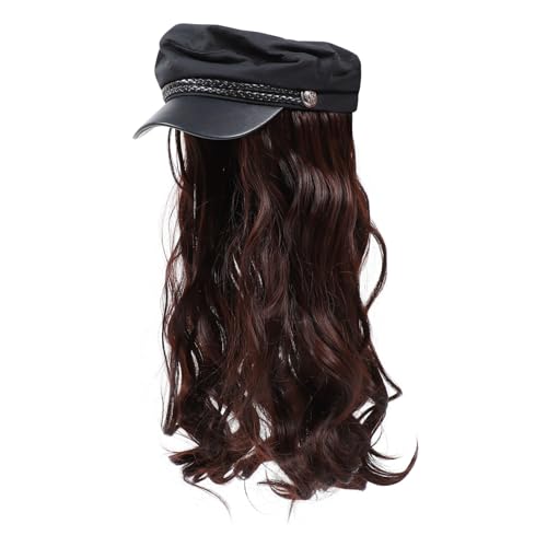 MERRYHAPY Creative Lange Locken Perücke Mit Stilvollem Hut Elegantes Haaraccessoire Für Frauen Und Mädchen Für Alltag Und Besondere Anlässe MERRYHAPY Creative Lange Locken Perücke Mit Stilvollem Hut Elegantes Haaraccessoire Für Frauen Und Mädchen Für Alltag Und Besondere Anlässe von MERRYHAPY