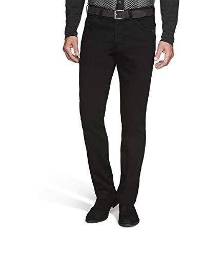 MEYER Herren Hosen Dublin 9-4541 - Moderne Stretch Denim, schmale Chino mit Gürtel, Black-black, 29 von MEYER