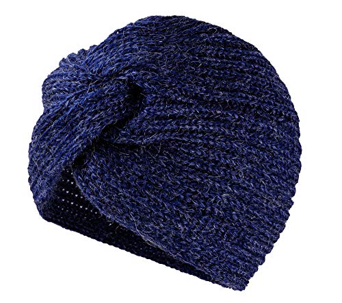 MFAZ Morefaz Ltd Damen Chemo Turban Twist Hut Mohair Wolle für Krebs Kopfbedeckung Headwrap Strickmütze Schals (Nave Blue) von MFAZ Morefaz Ltd