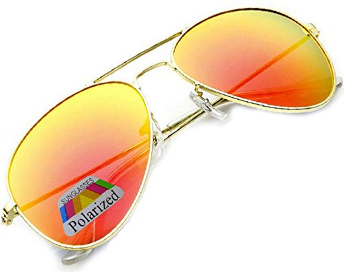 MFAZ Morefaz Ltd Damen Herren Pilot Sonnenbrille Polarisierten Spiegel Fallgläser Unisex (Orange Gespiegelt) von MFAZ Morefaz Ltd