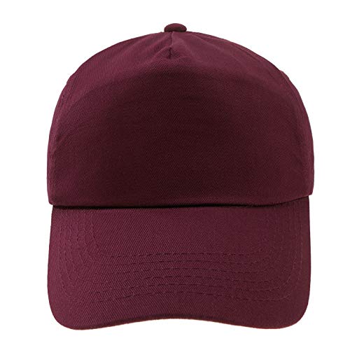 MFAZ Morefaz Ltd Jugend Baseball Kappe Kinder Mütze Basecap Mädchen Junge (Burgundy) von MFAZ Morefaz Ltd