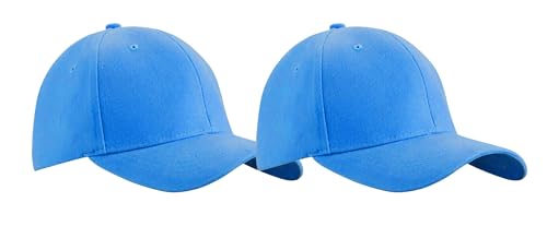 MFAZ Morefaz Ltd Set 2X Baseballkappe Jungen Mädchen Mütze Hut Kinder Kindermütze Baseball Cap (DE/NL/SE/PL, Alter, 4 Jahre, 14 Jahre, Sky Blue) von MFAZ Morefaz Ltd