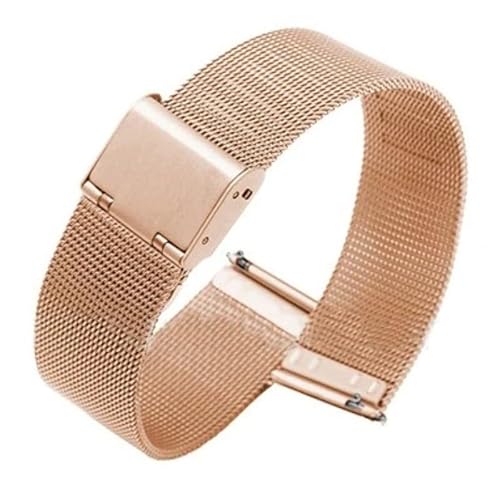 MGHN 18 20 22 24 mm Schnellverschluss Universal Milanese Uhrenarmband Edelstahl Uhrenarmband Ersatzarmband Uhrenzubehör(Color:Rose Gold,Size:18mm) von MGHN