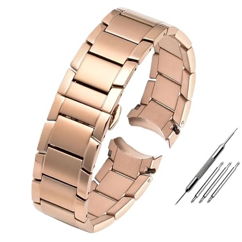 MGHN Edelstahl-Uhrenarmband mit Schnellverschluss, Trendarmband, Ersatzarmband, Smart-Sportarmband(Rose gold) von MGHN