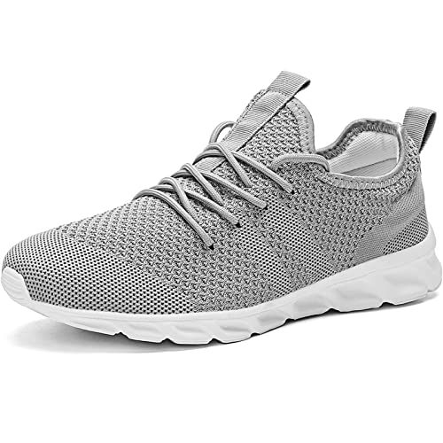 MGNLRTI Herren Schuhe Sneaker Laufschuhe Walkingschuhe Sommerschuhe Sportschuhe Straßenlaufschuhe Turnschuhe Fitness Joggingschuhe Workout Freizeitschuhe Männer Running Shoes Gym Grau EU40 von MGNLRTI