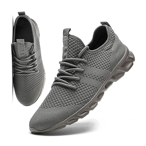 MGNLRTI Herren Schuhe Sneaker Laufschuhe Sommerschuhe Sportschuhe Straßenlaufschuhe Turnschuhe Fitnessschuhe Joggingschuhe Workout Freizeitschuhe Männer Running Shoes Gym Grau EU43 von MGNLRTI