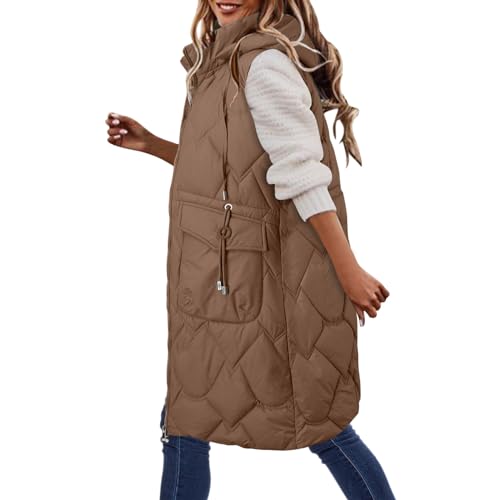 Daunenjacke Damen Funktionsjacke Atmungsaktiv Wintermantel Warme Softshell Jacke Leichte Damen-Jacken Wärme mit Kapuze Winterparka Zip Winter Wasserdicht Anorak Extra Dick Wattierte Übergangsjacke von MGSFGlk