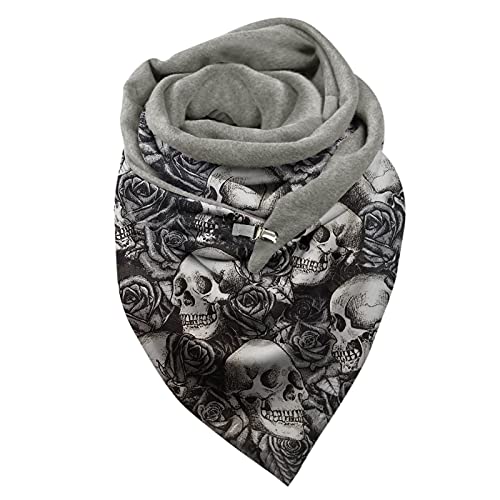 Dreiecksschal Damen Herbstschal Klassischer Schultertuch Einfache Wickelschal Loop Scarf Fransen Strickschal Lässige Halstuch Mit Knöpfen Schal Dreieck Persönlichkeit Elegant Deckenschal Valentinstag von MGSFGlk