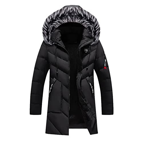 MGSFGlk Daunenjacke Herren Übergangsjacke Casual Funktionsjacke Elegant Softshell Jacke Winter Herbstjacke Lang Extra Dick Jacke Leichte Einfarbig Langärmlige Weste Wasserdicht Parka Outdoor von MGSFGlk