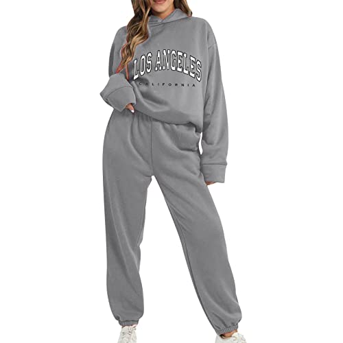 MGSFGlk Sweatsuit Damen Frauen Hausanzug Oversize Sport Sets Hoher Hosenanzüge Lässig Tracksuit Mit Taschen Kapuzenpullover Große Größen Bekleidungsset Weitem Jogginganzüge Lange Hoodie Und Hose von MGSFGlk