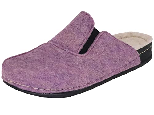 MICCOS Damen Hausschuh Pantoffel Filz, Größe:40 EU, Farbe:Rosa von MICCOS