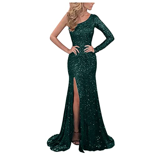 Faschingskostüme Damen,Glitzer Kleid Damen Sexy Kleider Damen Kurz Netz Ärmel Damen Mode Floral Formal Spitze Vintage Kurze Ärmel Schlank Hochzeit Langes Kleider Sexy Abendkleider Sommer(Grün-2,S) von MICKURY