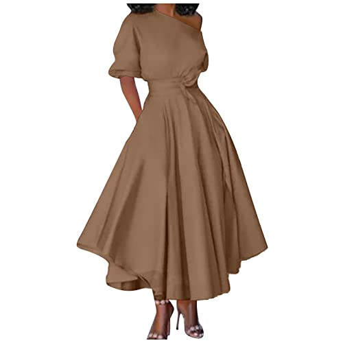 MICKURY Petticoat Unterrock Sommerkleid elegant hochzeitskleidung Damen peek und cloppenburg brautkleid Schlichte Brautkleider Standesamt Brautkleider günstig cocktailkleid große(Braun,XXL) von MICKURY