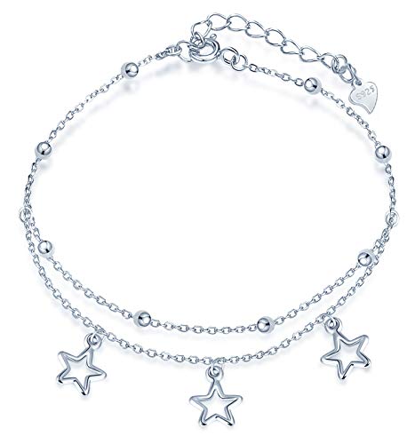 MICSAVI Stern Fußkette S925 für Frauen Mädchen verstellbare Beach Style Fuß Knöchel Armband Liebe Schmuck von MICSAVI