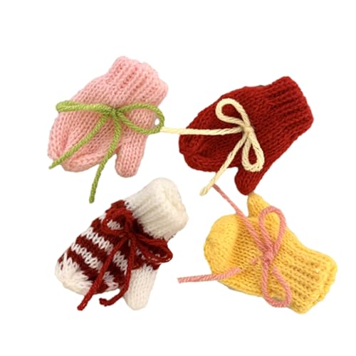 MIEDEON 4 Packung Winter Herbst Haarclips Handschuhe-Form Haarschmuck Kreative Haarnadel Haarspange Plüsch Haar-Clip Kinder Mädchen Geschenk (Mehrfarbig,OneSize) von MIEDEON