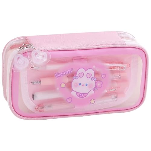 MIEDEON Federtaschen Federmappe Süß Stiftetasche Mädchen Studenten Niedlich Bleistifttasche Bleistift Beutel Schulsachen (Rosa,8.2X3.9In) von MIEDEON