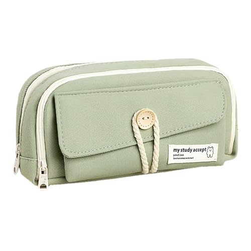 MIEDEON Unisex Federmäppchen Große Kapazität Federtasche Minimalistisches Design Bleistifttasche Mode Federmäppchen Studenten Büro (Grün,8.2X4.5X2.3In) von MIEDEON