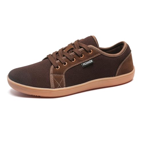 MIEHUIAI Herren Barfußschuhe Damen Breite Barfuss Schuhe Barfussschuhe Leicht Atmungsaktiv Fitnessschuhe Walkingschuhe Zero Drop Sohle Sneakers(8885 Braun,38EU) von MIEHUIAI