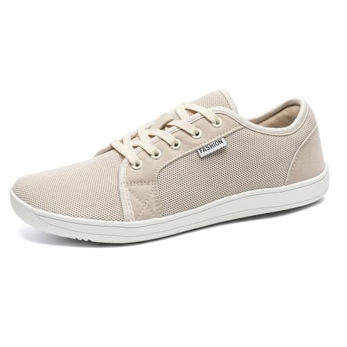 MIEHUIAI Herren Barfußschuhe Damen Breite Barfuss Schuhe Barfussschuhe Leicht Atmungsaktiv Fitnessschuhe Walkingschuhe Zero Drop Sohle Sneakers(8885 Khaki,47EU) von MIEHUIAI