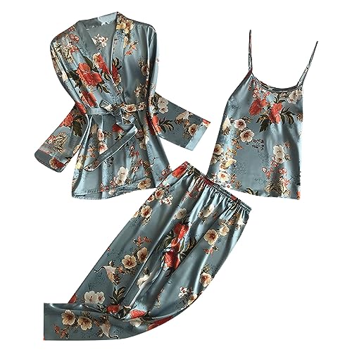 MILAX Damen Schlafanzug 3/4 Hose Caprihose Kurzarm T-Shirt Schlafanzüge Für Damen Zweiteiliger Schlafanzug Damen Sommer Zweiteiliger Pyjama Set Kurze Hosen Zweiteiliger Schlafanzüge Für Sommer von MILAX