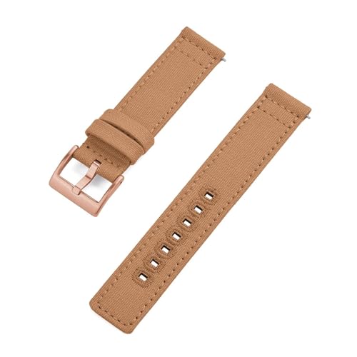 MILNBJK Jeniko 20mm 22mm Nylon Canvas Armband Männer Frauen Wasserdicht Armband Gürtel Kompatibel Mit Omega For Uhr Strap (Color : Khaki Rose Gold, Size : 20mm) von MILNBJK