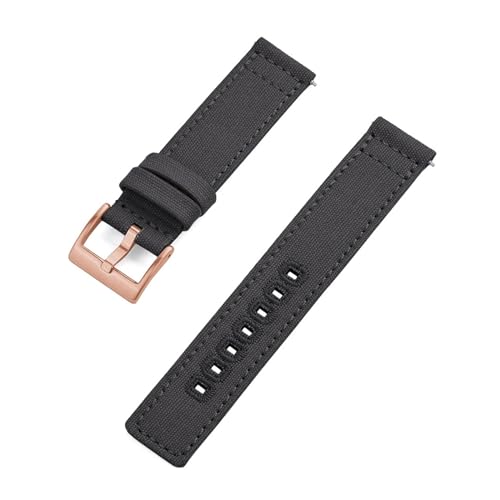 MILNBJK Jeniko 20mm 22mm Nylon Canvas Handgelenk Band Männer Frauen Wasserdichte Armband Gürtel For Omega Uhr Strap (Color : Grey Rose Gold, Size : 20mm) von MILNBJK