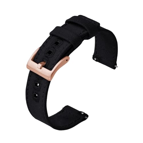 MILNBJK Jeniko Canvas Quick Release Nylon Uhrenarmbänder 20mm 22mm Ersatz-Uhrenarmband for Männer Frauen (Color : Black4, Size : 20mm) von MILNBJK