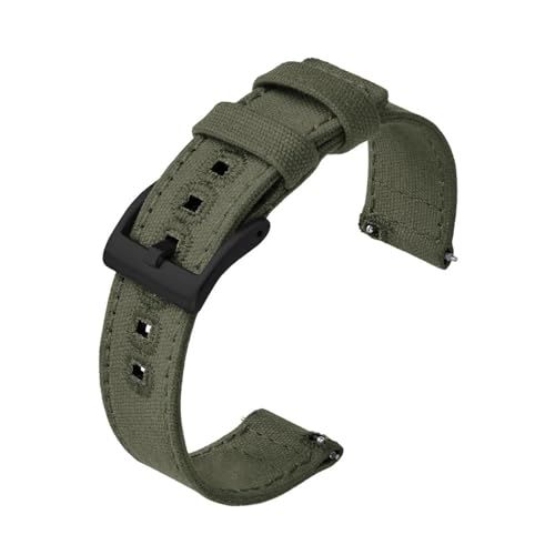 MILNBJK Jeniko Canvas Quick Release Nylon Uhrenarmbänder 20mm 22mm Ersatz-Uhrenarmband for Männer Frauen (Color : Green2, Size : 20mm) von MILNBJK