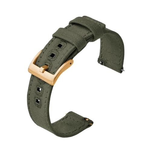 MILNBJK Jeniko Canvas Quick Release Nylon Uhrenarmbänder 20mm 22mm Ersatz-Uhrenarmband for Männer Frauen (Color : Green3, Size : 22mm) von MILNBJK