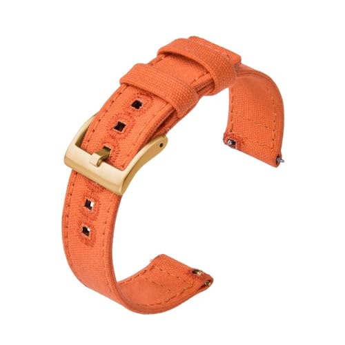 MILNBJK Jeniko Canvas Quick Release Nylon Uhrenarmbänder 20mm 22mm Ersatz-Uhrenarmband for Männer Frauen (Color : Orange3, Size : 20mm) von MILNBJK