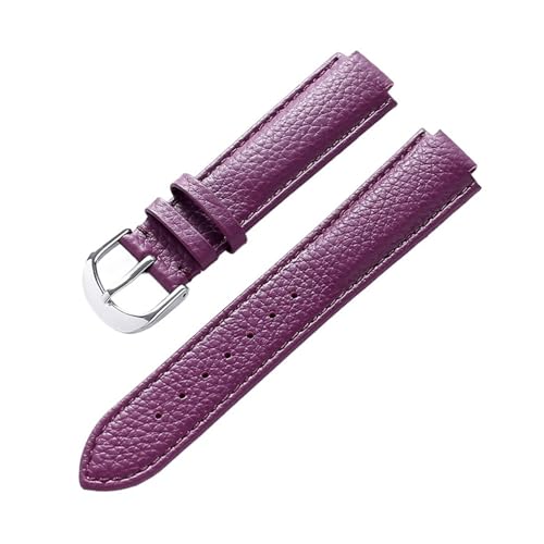 MILNBJK Jeniko Geeignet Kompatibel Mit Cartier Blue Balloon Strap, Litschi-Leder, Weiches Leder, 12 Mm, Konvexes Armband, Zubehör For Damen Und Herren (Color : Purple, Size : 22X12mm) von MILNBJK