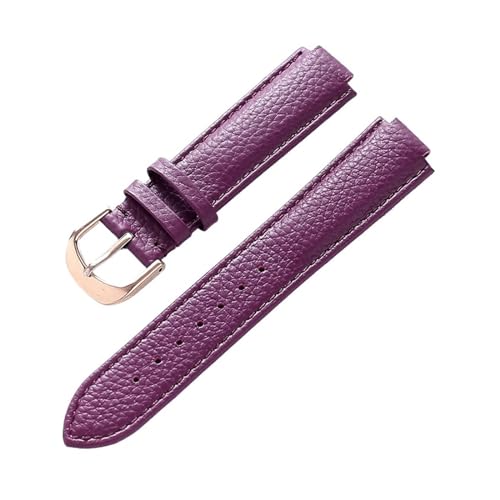 MILNBJK Jeniko Geeignet Kompatibel Mit Cartier Blue Balloon Strap, Litschi-Leder, Weiches Leder, 12 Mm, Konvexes Armband, Zubehör For Damen Und Herren (Color : Purple rose buckle, Size : 22X12mm) von MILNBJK