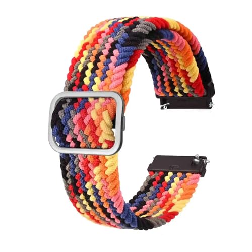 MILNBJK Jeniko Herren-Uhrenarmbänder Aus Nylon, Verstellbar, Geflochtene Schlaufenbänder, 18 Mm, 19 Mm, 20 Mm, 22 Mm, Schnellverschluss-Sportuhrenarmband (Color : Rainbow-A, Size : 20mm) von MILNBJK