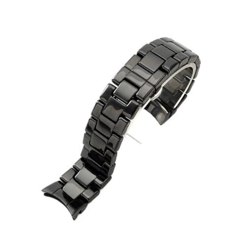 MILNBJK Jeniko Keramik-Uhrenarmband Kompatibel Mit Armani Ar1451/1452/1400/1410/0382 Mit Werkzeug, Schwarz, Weiß, Keramik, Herren-Ersatz-Uhrenarmbänder(Color:AR1400-Steel) von MILNBJK