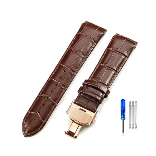 MILNBJK Jeniko Kuh-echtes Leder-Uhrenarmband, Kompatibel Mit Tissot T035 Couturier Men Arc Interface T035410 T035617 T035627 T035614 T035439 T035407(Color:Brown-rose gold-B1,Size:23mm) von MILNBJK