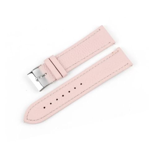 MILNBJK Jeniko Litschi Muster Weiches Echtleder Uhrenarmband Herren Damen 16mm 18mm 20mm 22mm Rindsleder Uhrenarmband Zubehör(Color:Pink,Size:20mm) von MILNBJK