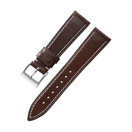 MILNBJK Jeniko Retro Crazy Horse Echtes Leder Uhrenarmband 20mm 22mm Weiches Braun Schwarz Rindsleder Armband Ersatz For Männer Frauen (Color : Dark brown, Size : 22mm) von MILNBJK